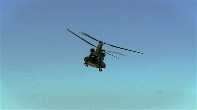 明野駐屯地記念行事　行動展示　カエルみたいな後姿のチヌーク